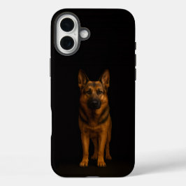 Funda iPhone 16 Plus Negro 4 Luxe iPhone 16 Plus, Perro Pastor Alemán