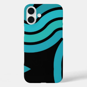 Funda iPhone 16 Plus Negro y turqués