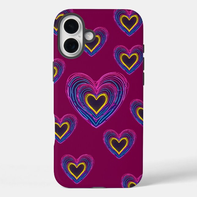 Funda iPhone 16 Plus Neon Anatomical Heart iPhone / iPad case (Reverso )