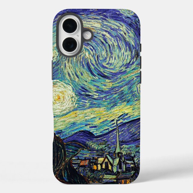 Funda iPhone 16 Plus Noche estrellada de van Gogh (Reverso )