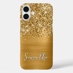 Funda iPhone 16 Plus Nombre de oro de oro Purpurinoso