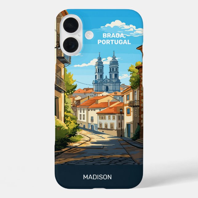 Funda iPhone 16 Plus Nombre personalizado Braga Portugal (Reverso )