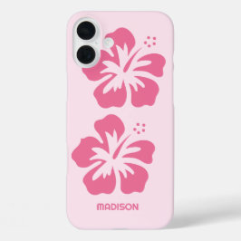 Funda iPhone 16 Plus Nombre personalizado Hibiscus