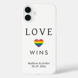 Funda iPhone 16 Plus Nombres personalizados / Texto Arcoíris LOVE