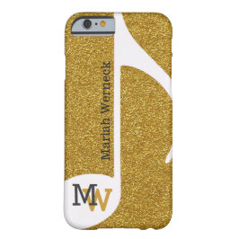 Funda iPhone 16 Plus nota musical personalizado faux golden