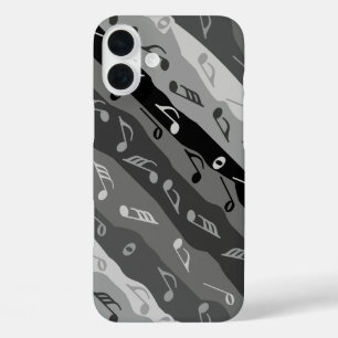 Funda iPhone 16 Plus Nota musical Stripes Grays