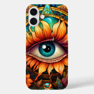 FUNDA iPhone 16 PLUS OJO ÚNICO DE COLOR BRILLANTE Y COLOR DE LLUVIA