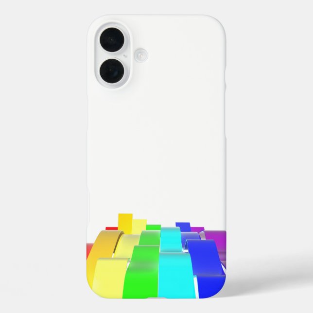 Funda iPhone 16 Plus Ondas arco iris (Reverso )