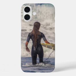 Funda iPhone 16 Plus Ondas Chica surfer