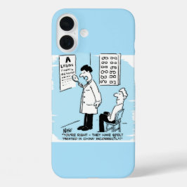 Funda iPhone 16 Plus Optician verifica la ortografía de la pared óptica