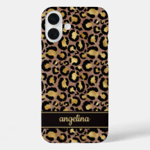 Oro Laminado Sobre Monograma Impreso De Leopardo M