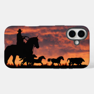 Funda iPhone 16 Plus País Cowboy Roundup Caballos salvajes