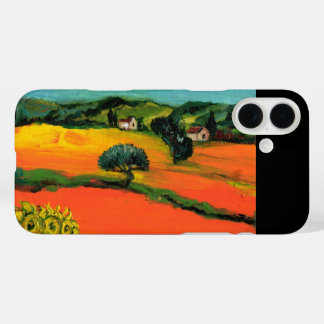 FUNDA iPhone 16 PLUS PAISAJE DE TOSCANA CON SIMPATIZANTES