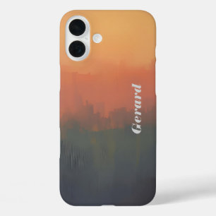 Funda iPhone 16 Plus Paisaje Urbano en Sunset - Resumen de Ar. Cityscap