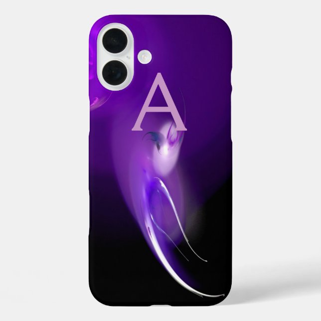 FUNDA iPhone 16 PLUS PÁJAROS CLAROS EN MONOGRAMA PURPLE (Reverso )