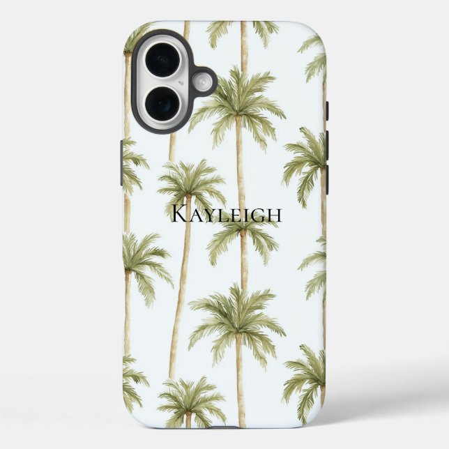 Funda iPhone 16 Plus Palmeras Tropicales (Reverso )