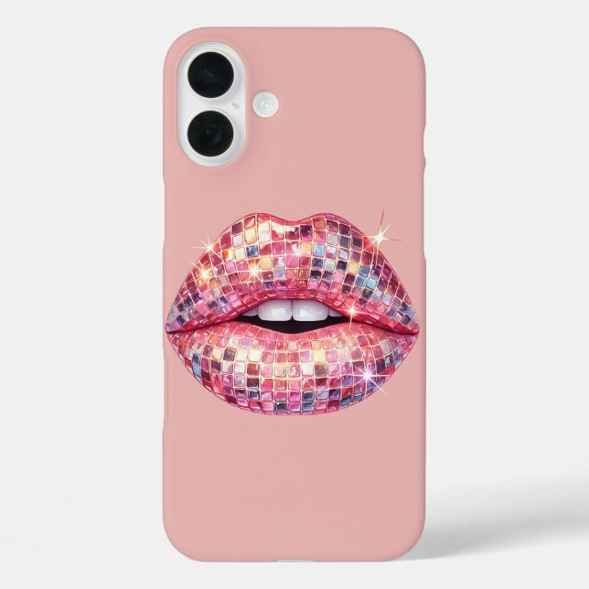 Funda iPhone 16 Plus Palo de bola disco rosa (Reverso )