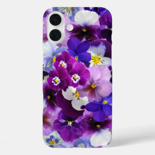 Funda iPhone 16 Plus Pansitas coloridas, flores de Bonito,