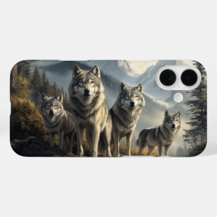 Funda iPhone 16 Plus Paquete Wolf en el paisaje montañoso