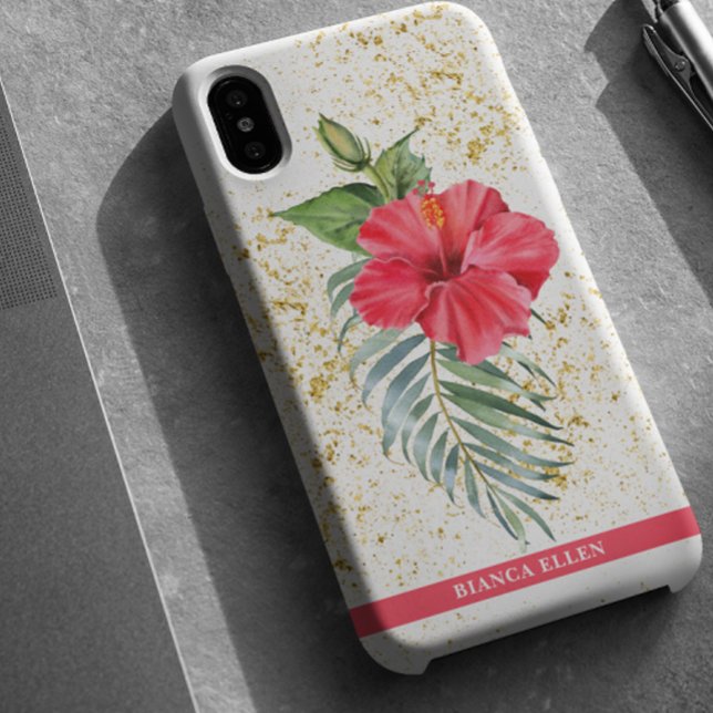 Funda iPhone 16 Plus Paracaídas de oro floral tropical (Subido por el creador)