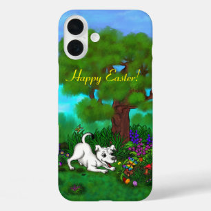 Funda iPhone 16 Plus Pascua - Capo de cachorro y mariposa