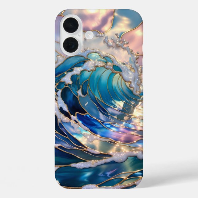 Funda iPhone 16 Plus Pastel Ocean Wave Aesthetic Phone Case (Reverso )