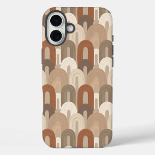 Funda iPhone 16 Plus Patrón abstracto de arco neutro