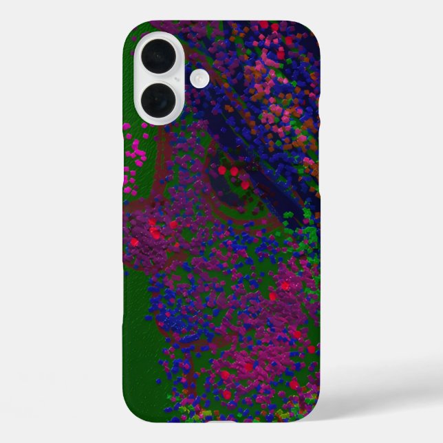 Funda iPhone 16 Plus Patrón acolchado de gnomo  (Reverso )