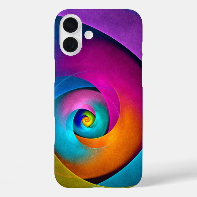 Funda iPhone 16 Plus Patrón azul rosado del arte del resumen floral mod (Reverso )