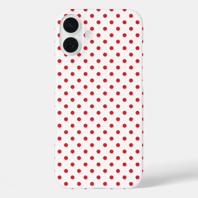 Funda iPhone 16 Plus Patrón clásico de lunares rojos diminutos (Reverso )
