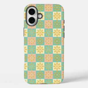 Funda iPhone 16 Plus Patrón continuo con motivos florales geométricos