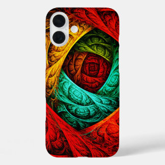 Funda iPhone 16 Plus Patrón de arte colorido artístico moderno abstract