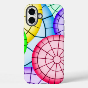 Funda iPhone 16 Plus Patrón de círculos abstractos coloridos