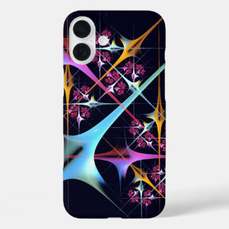 Funda iPhone 16 Plus Patrón de color de arte de color rosa floral moder