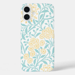 Funda iPhone 16 Plus Patrón de Damasco floral amarillo y blanco