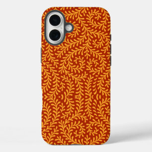 Funda iPhone 16 Plus Patrón de enredadera frondosa de color amarillo do