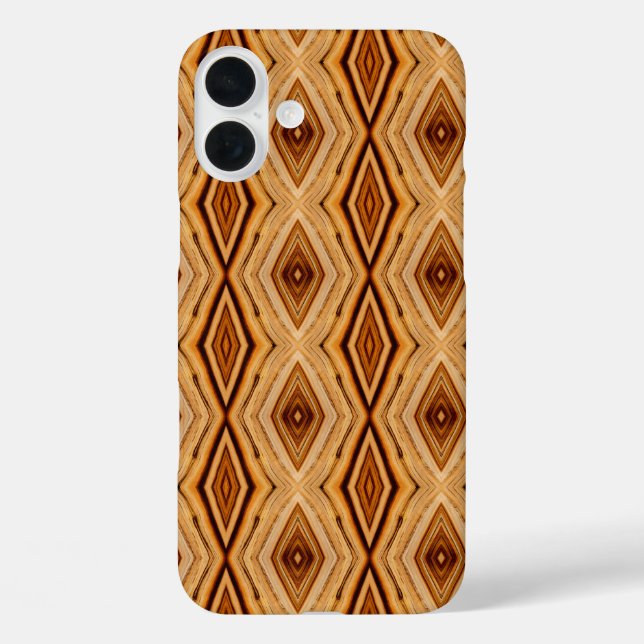 Funda iPhone 16 Plus Patrón de grano de madera (Reverso )
