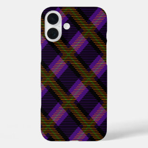 FUNDA iPhone 16 PLUS PATRÓN DE HALLOWEB VERDE PURPLE PINK