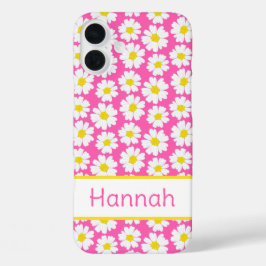 Funda iPhone 16 Plus Patrón de margarita de moda
