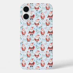 Funda iPhone 16 Plus Patrón de Navidades festivos de Santa Claus