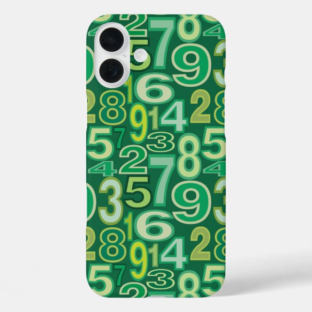 Funda iPhone 16 Plus Patrón de número (Reverso )