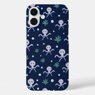 Funda iPhone 16 Plus Patrón de Pulpo Adorable