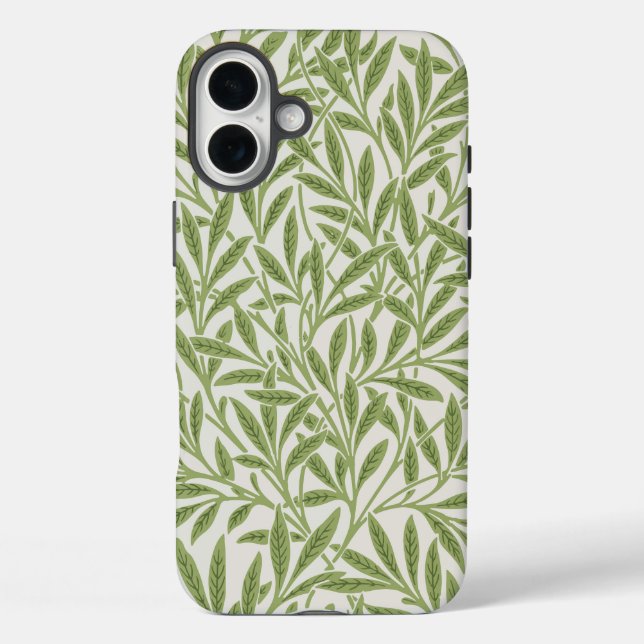 Funda iPhone 16 Plus Patrón de ramas verdes frondosas (Reverso )
