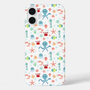 Funda iPhone 16 Plus patrón de Sea World