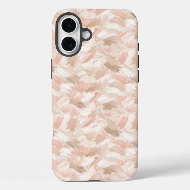Funda iPhone 16 Plus Patrón de trazo de pincel abstracto (Reverso )