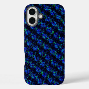 Funda iPhone 16 Plus Patrón de vidrio roto verde azul