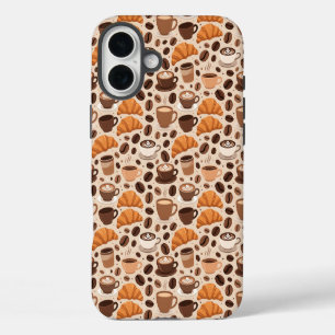 Funda iPhone 16 Plus Patrón Estético de Café Moderno