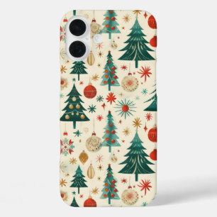 Funda iPhone 16 Plus Patrón festivo de vacaciones de invierno