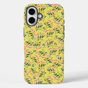 Funda iPhone 16 Plus Patrón floral alegre: flores rosadas