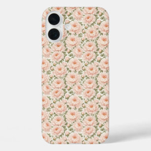 Funda iPhone 16 Plus Patrón floral de peonía elegante